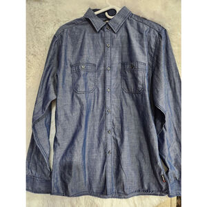 Airwalk Mens Blue Long Sleeve Button Down L